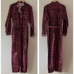 NWT One Teaspoon Distressed Python Claudia Overalls Jumpsuit Black Pink Sz Small